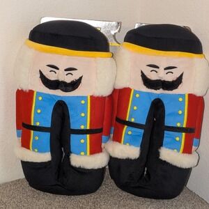 Nutcracker Plush Christmas Slippers Novelty Holiday House Shoes L 9/10 NEW